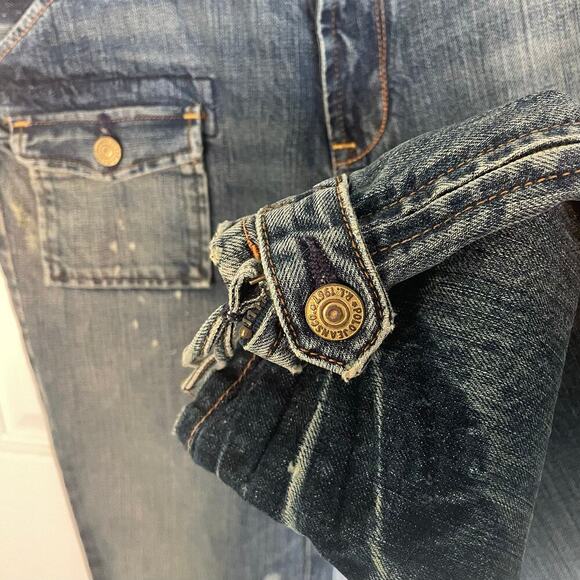 Polo Ralph Lauren Whitney Cropped Surplus Jeans Y2k Style Distressed Women's 12 - Picture 5 of 9